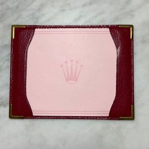 100% AUTHENTIC NEW NEVER USED Vintage Rolex Red Leather Pad With Logo